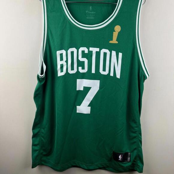 Boston Celtics Jaylen Brown #7 NBA Finals Fanatics Jersey Men’s Size L Green - Picture 1 of 8